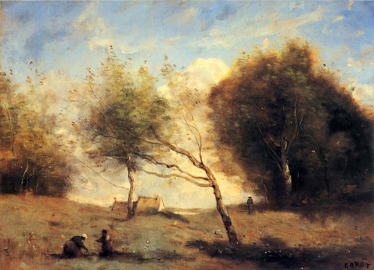 Jean Baptiste Camille Corot, Les PrÁ¿½s de la Petite Ferme, 1860-70
Oil on canvas, 12 3/8 x 18 1/16 in. (33 x 46.3 cm)
The painting depicts peasants in the foreground and back in a pastoral setting.
COR-001-PA
$1
Location: Artsystems Gallery, New York
Source: Sotheby's New York
DATE ADDED (DA): 2/24/2011
APPRAISAL VALUE (DA): $176,000.00
User5: 9/6/2013
User6: $75,000.00